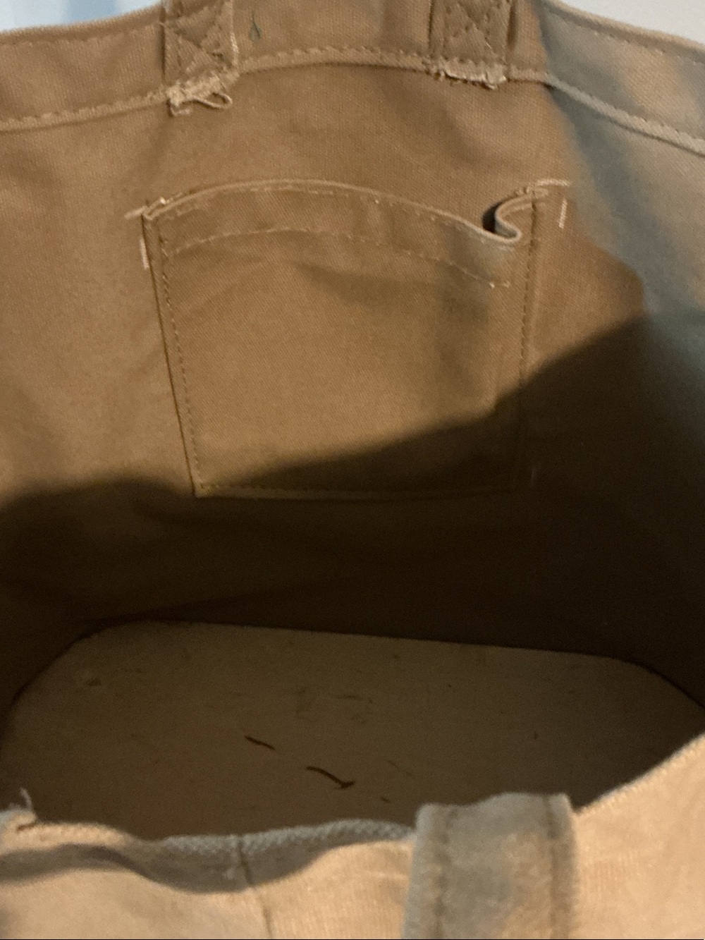 Handmade Amish Canvas Tote Bag in Tan Large Everyday Carryall 16x15x9 EthridgeTN - Picture 4 of 7
